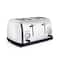 MegaChef Silver & Rose Gold 4 Slice Wide Slot Toaster with Variable Browning